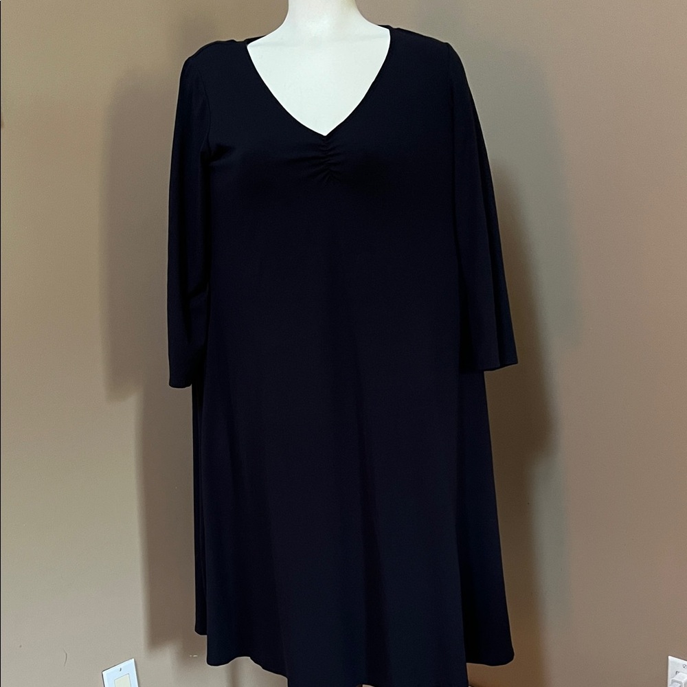 Eileen Fisher Navy 3/4 Sleeve Dress